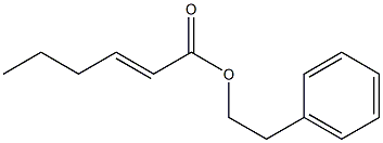 (E)-2-ヘキセン酸フェネチル 化学構造式