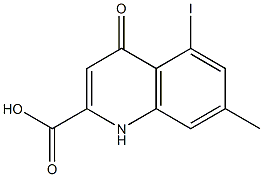 5-ヨード-7-メチル-1,4-ジヒドロ-4-オキソキノリン-2-カルボン酸 化学構造式