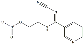 N'-シアノ-N-[2-(ニトロオキシ)エチル]-3-ピリジンカルボアミジン 化学構造式