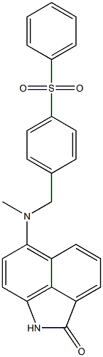 6-[N-メチル-N-[4-(フェニルスルホニル)ベンジル]アミノ]ベンゾ[cd]インドール-2(1H)-オン 化学構造式