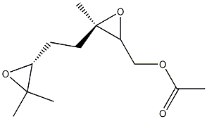 Acetic acid [(2R,3R)-3-[2-(3,3-dimethyloxiranyl)ethyl]-3-methyloxiranyl]methyl ester Structure