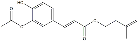 (E)-3-(4-ヒドロキシ-3-アセトキシフェニル)プロペン酸3-メチル-3-ブテニル 化学構造式
