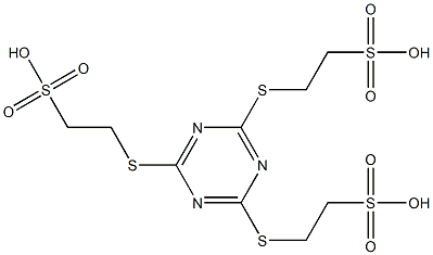 2,2',2''-[1,3,5-Triazine-2,4,6-triyltris(thio)]tris[ethanesulfonic acid] Struktur