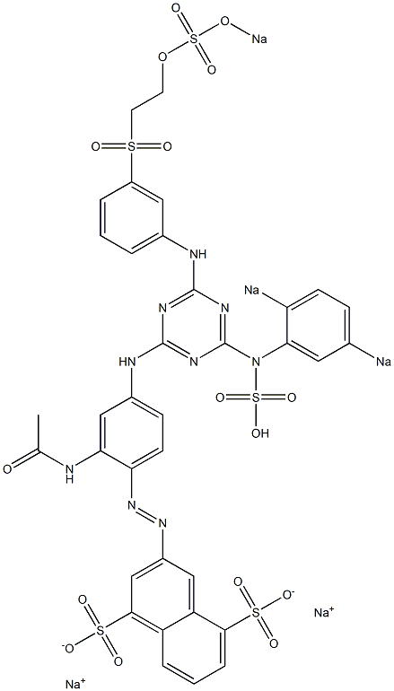 3-[2-Acetylamino-4-[4-(2,5-disodiosulfoanilino)-6-[3-[2-(sodiosulfooxy)ethylsulfonyl]anilino]-1,3,5-triazin-2-ylamino]phenylazo]-1,5-naphthalenedisulfonic acid disodium salt 结构式