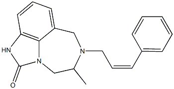 4,5,6,7-Tetrahydro-5-methyl-6-[(Z)-3-phenyl-2-propenyl]imidazo[4,5,1-jk][1,4]benzodiazepin-2(1H)-one Struktur