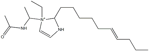 1-[1-(アセチルアミノ)エチル]-2-(6-デセニル)-1-エチル-4-イミダゾリン-1-イウム 化学構造式
