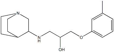 1-(3-キヌクリジニルアミノ)-3-(m-トリルオキシ)-2-プロパノール 化学構造式