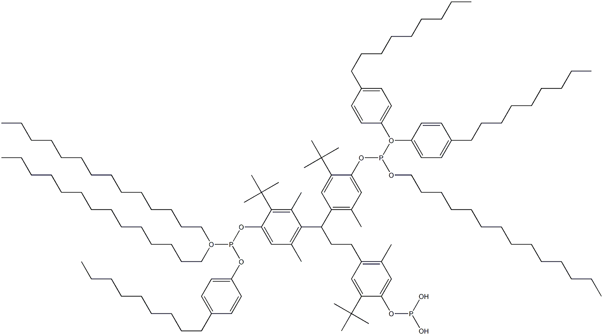  [3-Methyl-1,1,3-propanetriyltris(2-tert-butyl-5-methyl-4,1-phenyleneoxy)]tris(phosphonous acid)O,O',O'-tritetradecyl O,O'',O''-tris(4-nonylphenyl) ester