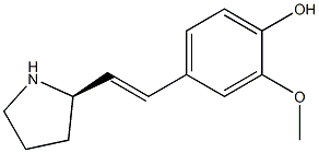 2-メトキシ-4-[(E)-2-[(2R)-2-ピロリジニル]エテニル]フェノール 化学構造式