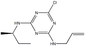 N-Allyl-N'-[(R)-1-methylpropyl]-6-chloro-1,3,5-triazine-2,4-diamine Struktur