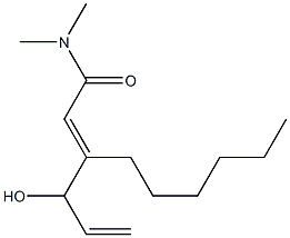 (E)-3-(1-ヒドロキシアリル)-N,N-ジメチル-2-ノネンアミド 化学構造式