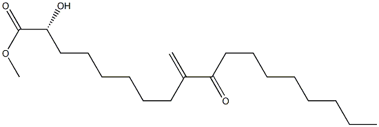 (2R)-2-ヒドロキシ-9-メチレン-10-オキソオクタデカン酸メチル 化学構造式