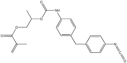 Methacrylic acid 2-[p-(p-isocyanatobenzyl)phenylcarbamoyloxy]propyl ester Struktur