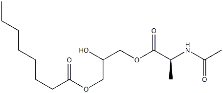 1-[(N-アセチル-L-アラニル)オキシ]-2,3-プロパンジオール3-オクタノアート 化学構造式