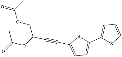4-(2,2'-ビチオフェン-5-イル)-3-ブチン-1,2-ジオールジアセタート 化学構造式