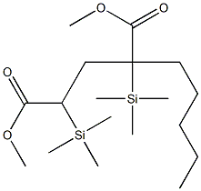 2-Pentyl-2,4-bis(trimethylsilyl)pentanedioic acid dimethyl ester,,结构式