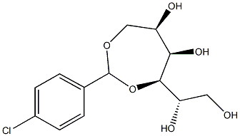 3-O,6-O-(4-クロロベンジリデン)-D-グルシトール 化学構造式