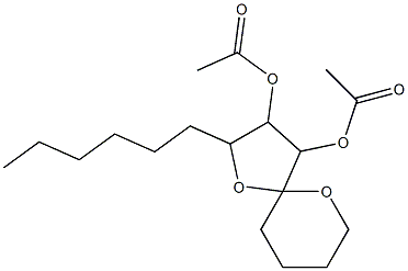 2-Hexyl-3,4-diacetoxy-1,6-dioxaspiro[4.5]decane 结构式
