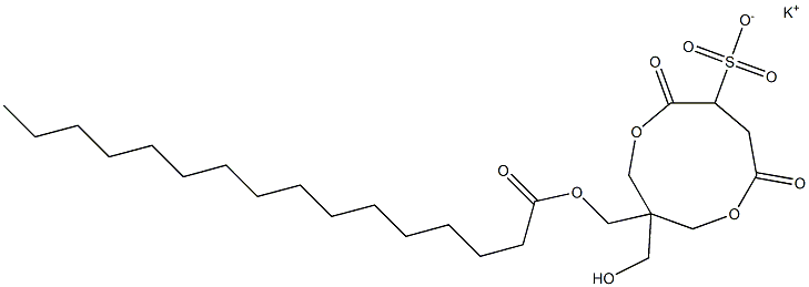 1-(Palmitoyloxymethyl)-1-(hydroxymethyl)-4,7-dioxo-3,8-dioxacyclononane-6-sulfonic acid potassium salt Structure