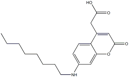 7-(Octylamino)-2-oxo-2H-1-benzopyran-4-acetic acid Struktur