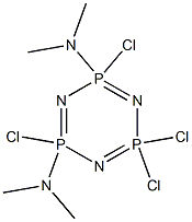 2,4,6,6-Tetrachloro-2,4-bis(dimethylamino)-1,3,5-triaza-2,4,6-triphosphabenzene Structure
