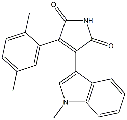 3-(1-メチル-1H-インドール-3-イル)-4-(2,5-ジメチルフェニル)-1H-ピロール-2,5-ジオン 化学構造式
