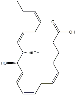 (5Z,8Z,10E,12R,13S,14Z,17Z)-12,13-Dihydroxy-5,8,10,14,17-icosapentaenoic acid 结构式
