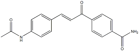 4-[(E)-3-(4-アセチルアミノフェニル)アクリロイル]ベンズアミド 化学構造式