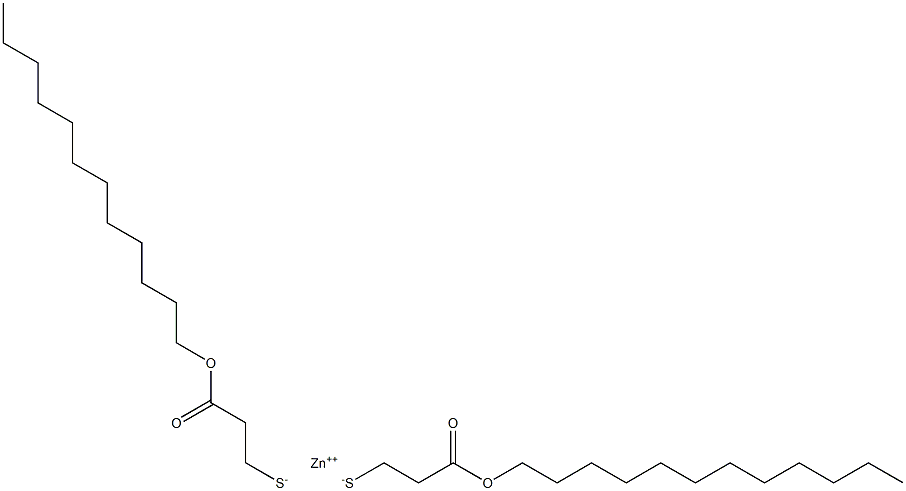 Zinc bis[2-(dodecyloxycarbonyl)ethanethiolate] Structure