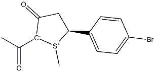 (5S)-2-Acetyl-5-(p-bromophenyl)-1-methyl-3-oxo-2,3,4,5-tetrahydrothiophen-1-ium-2-ide Structure