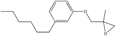 3-Hexylphenyl 2-methylglycidyl ether 结构式