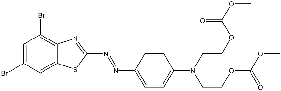 2-[4-[N,N-Bis[2-(methoxycarbonyloxy)ethyl]amino]phenylazo]-4,6-dibromobenzothiazole Structure