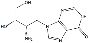 9-[(2S,3S)-2-Amino-3,4-dihydroxybutyl]-1,9-dihydro-6H-purin-6-one 结构式