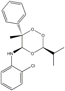 (3S,5R,6S)-3-Isopropyl-5-(2-chlorophenylamino)-6-methyl-6-phenyl-1,2,4-trioxane 结构式