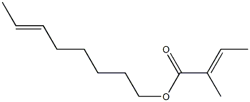 (E)-2-メチル-2-ブテン酸6-オクテニル 化学構造式