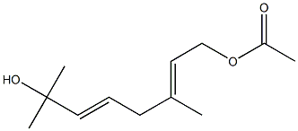 Acetic acid (2E,5E)-3,7-dimethyl-7-hydroxy-2,5-octadiene-1-yl ester Struktur