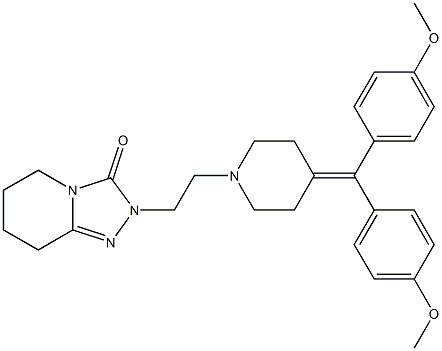 2-[2-[4-[ビス(4-メトキシフェニル)メチレン]-1-ピペリジニル]エチル]-5,6,7,8-テトラヒドロ-1,2,4-トリアゾロ[4,3-a]ピリジン-3(2H)-オン 化学構造式
