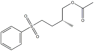 (+)-Acetic acid [(R)-2-methyl-4-phenylsulfonylbutyl] ester Struktur