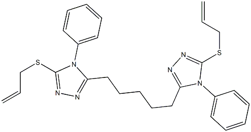 5,5'-(1,5-Pentanediyl)bis[4-(phenyl)-3-(2-propenylthio)-4H-1,2,4-triazole] Structure