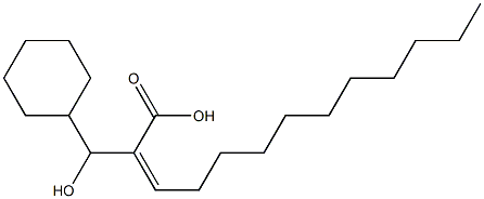 (Z)-2-(ヒドロキシシクロヘキシルメチル)-2-トリデセン酸 化学構造式
