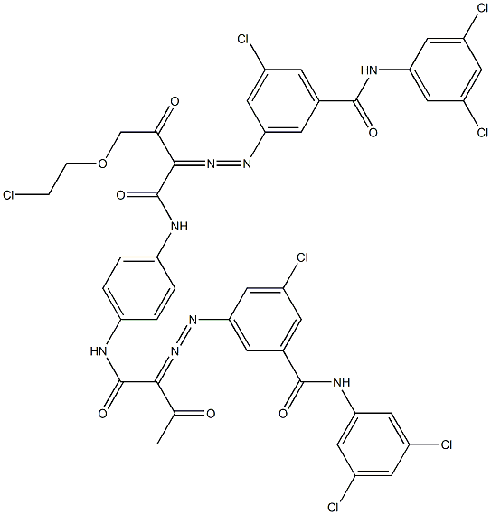 3,3'-[2-[(2-Chloroethyl)oxy]-1,4-phenylenebis[iminocarbonyl(acetylmethylene)azo]]bis[N-(3,5-dichlorophenyl)-5-chlorobenzamide] Struktur