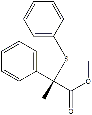 [S,(+)]-α-(フェニルチオ)ヒドロアトロパ酸メチル 化学構造式