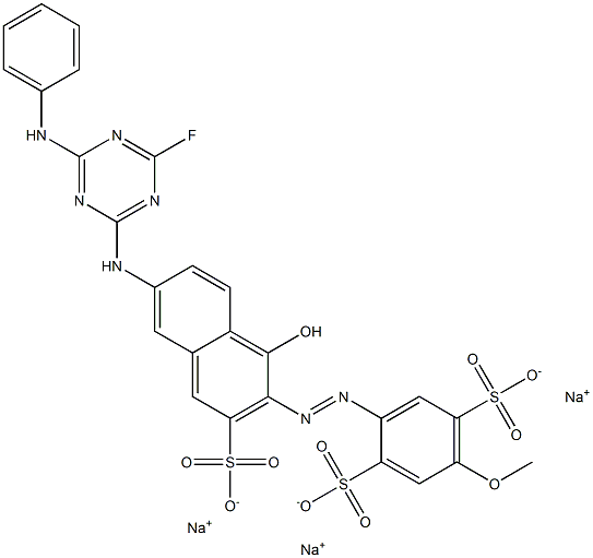 3-[4-Methoxy-2,5-bis(sulfo)phenylazo]-4-hydroxy-7-(4-fluoro-6-anilino-1,3,5-triazin-2-ylamino)-2-naphthalenesulfonic acid trisodium salt