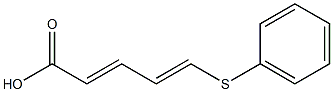 (2E,4E)-5-フェニルチオ-2,4-ペンタジエン酸 化学構造式