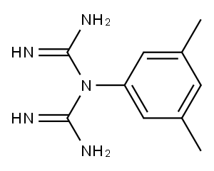 3-(3,5-キシリル)ビグアニド 化学構造式