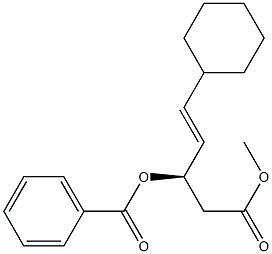 (3R,4E)-3-ベンゾイルオキシ-5-シクロヘキシル-4-ペンテン酸メチル 化学構造式