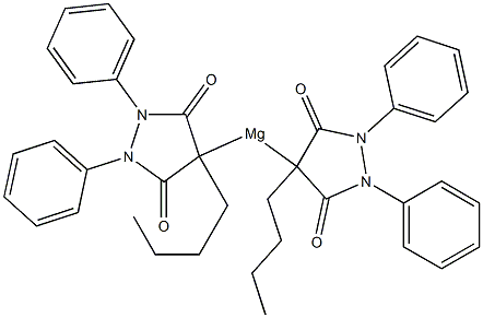 Bis(4-butyl-3,5-dioxo-1,2-diphenylpyrazolidin-4-yl)magnesium Structure