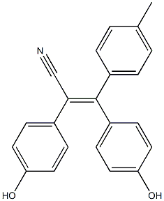 (E)-2,3-Bis(4-hydroxyphenyl)-3-(4-methylphenyl)acrylonitrile Struktur