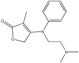 4-[N-(2-ジメチルアミノエチル)-N-フェニルアミノ]-3-メチル-2(5H)-フラノン 化学構造式