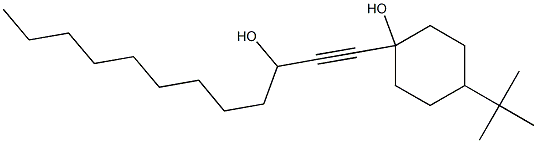 4-tert-Butyl-1-(3-hydroxy-1-dodecyn-1-yl)cyclohexan-1-ol Struktur